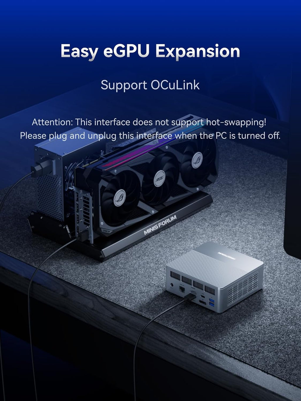 MINISFORUM X1 Lite-255 Mini PC with AMD Ryzen 7 255 (8C/16T), AMD Radeon 780M, 16GB DDR5 RAM 512GB SSD, WiFi 6E+2.5GbE LAN, OCuLink eGPU Mini Computer, HDMI+DP+USB4 Triple Displays Output,4xUSB Type-A