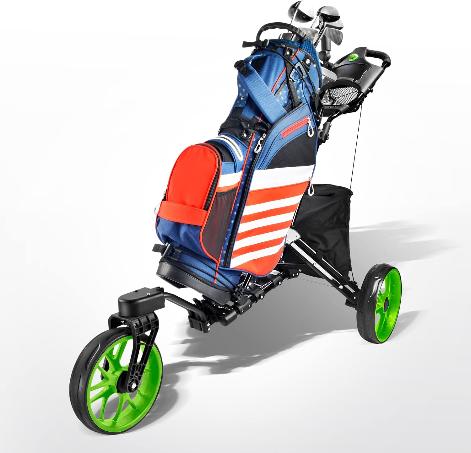 BOBOPRO Golf Stand Bag, Lightweight 14 Way Top Dividers Golf Carry Bag with 8 Pockets, USA Stars & Stripes Golf Bag for Golf Club Golf Cart for Men & Women