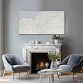 SHEYOYE Textured Wall Art Canvas 24x48 Inch, White Gray Hand Painted Modern Minimalist Neutral Wall Decor, Canvas Wall Art for Living Room Bedroom, Gallery Wrapped Ready to Hang
