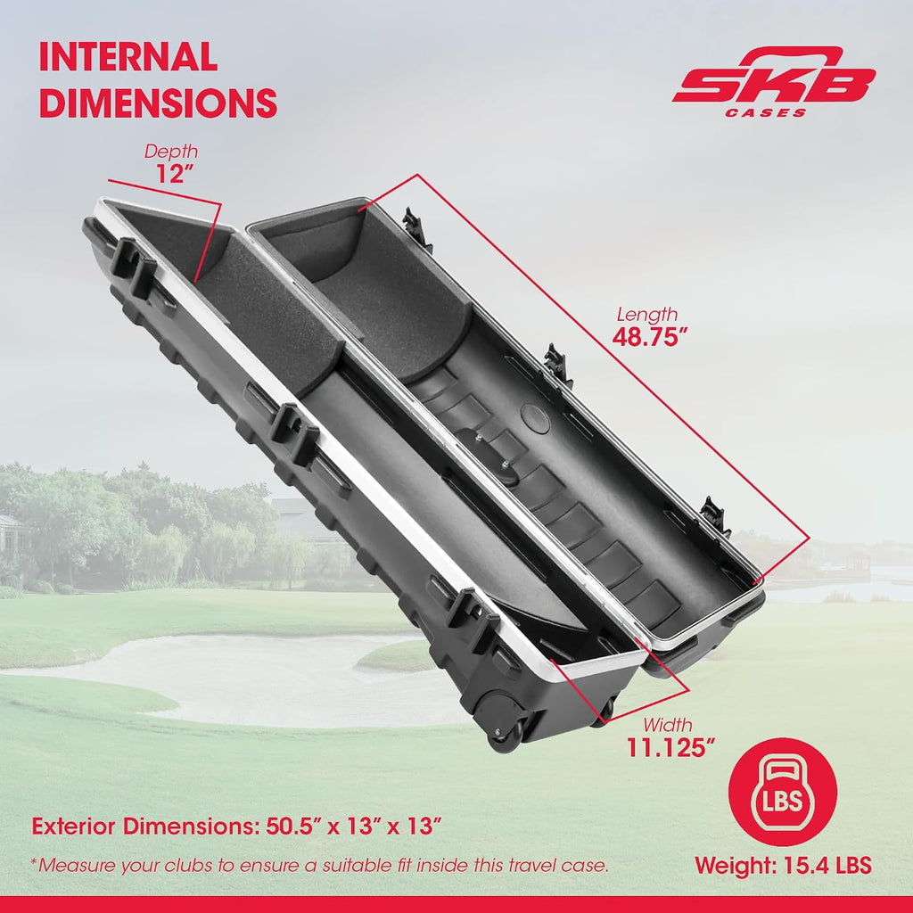 SKB Staff ATA Hard Shell Plastic Golf Travel Case for Cart Bags