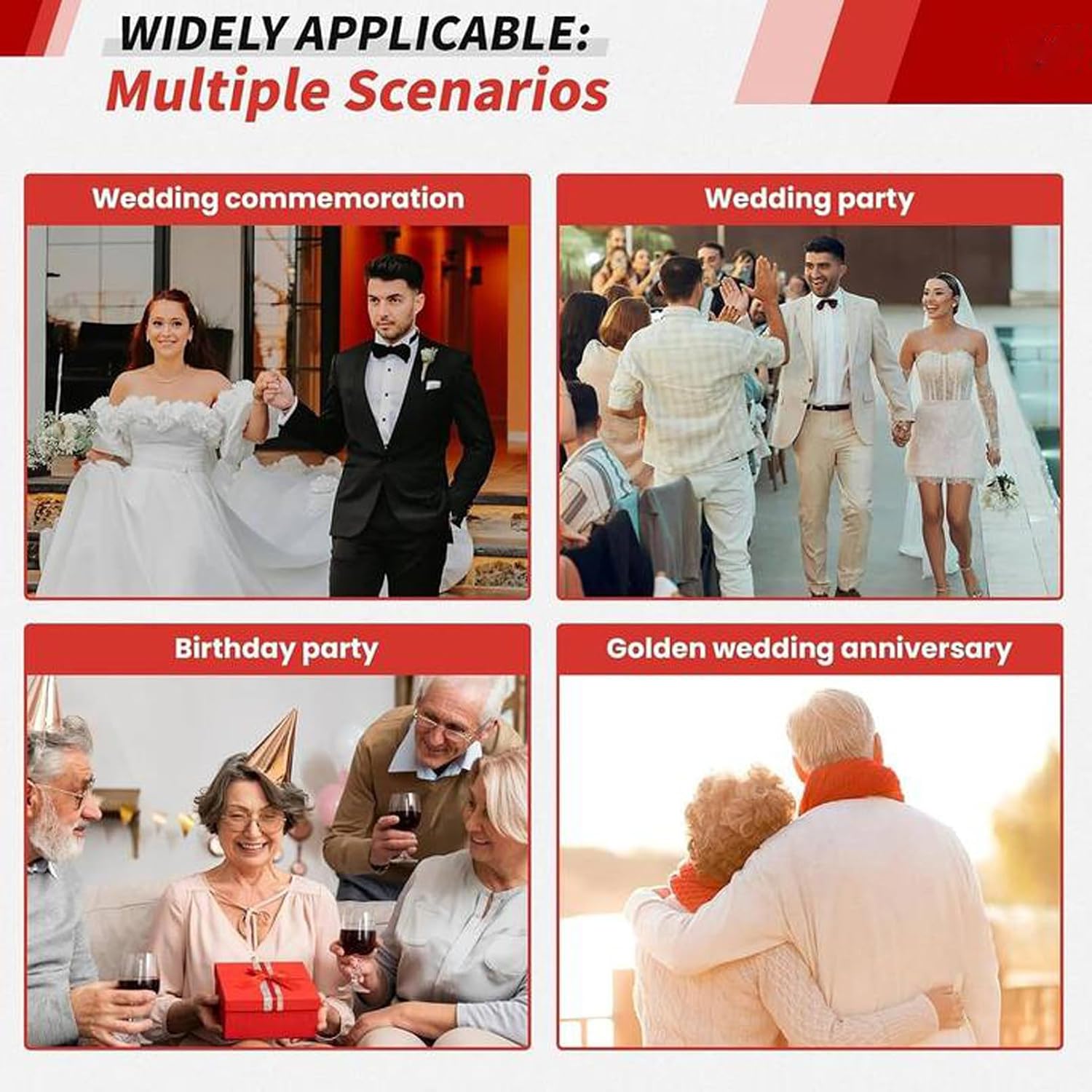 1080P Video Audio GuestBook Wedding Phone, 64G SD Card Customized Video Audio Guest Book Alternatives with Lens Recording for Birthday Party Anniversary Engagement Red