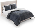 UGG Blissful Queen Comforter Set with 2 Pillow Shams, Reversible Fleece Bed Comforter, Ultra Warm Winter Bed Set, Down Alternative Bedding, Full/Queen Size, Imperial Blue