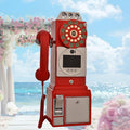 Video Audio Guest Book Phone, Audio Guest Book Wedding Phone Guestbook Easy to Use & Fun Engagements Anniversaries Baby Showers Graduation Record Personalized Audio Messages Wall Mounting,Red-64G