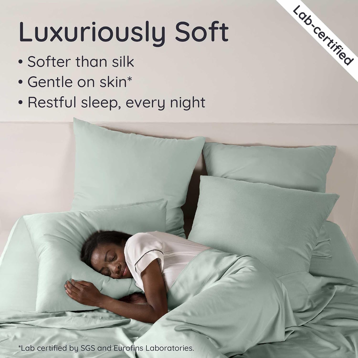 Bambaw King Sheet Set 6pcs – 100% Viscose Derived from Bamboo Sheets King Size Deep Pocket, Fits Up to 16'' with Elastic Corner Straps, Soft Cooling Sheets for Hot Sleepers (Sea Glass)
