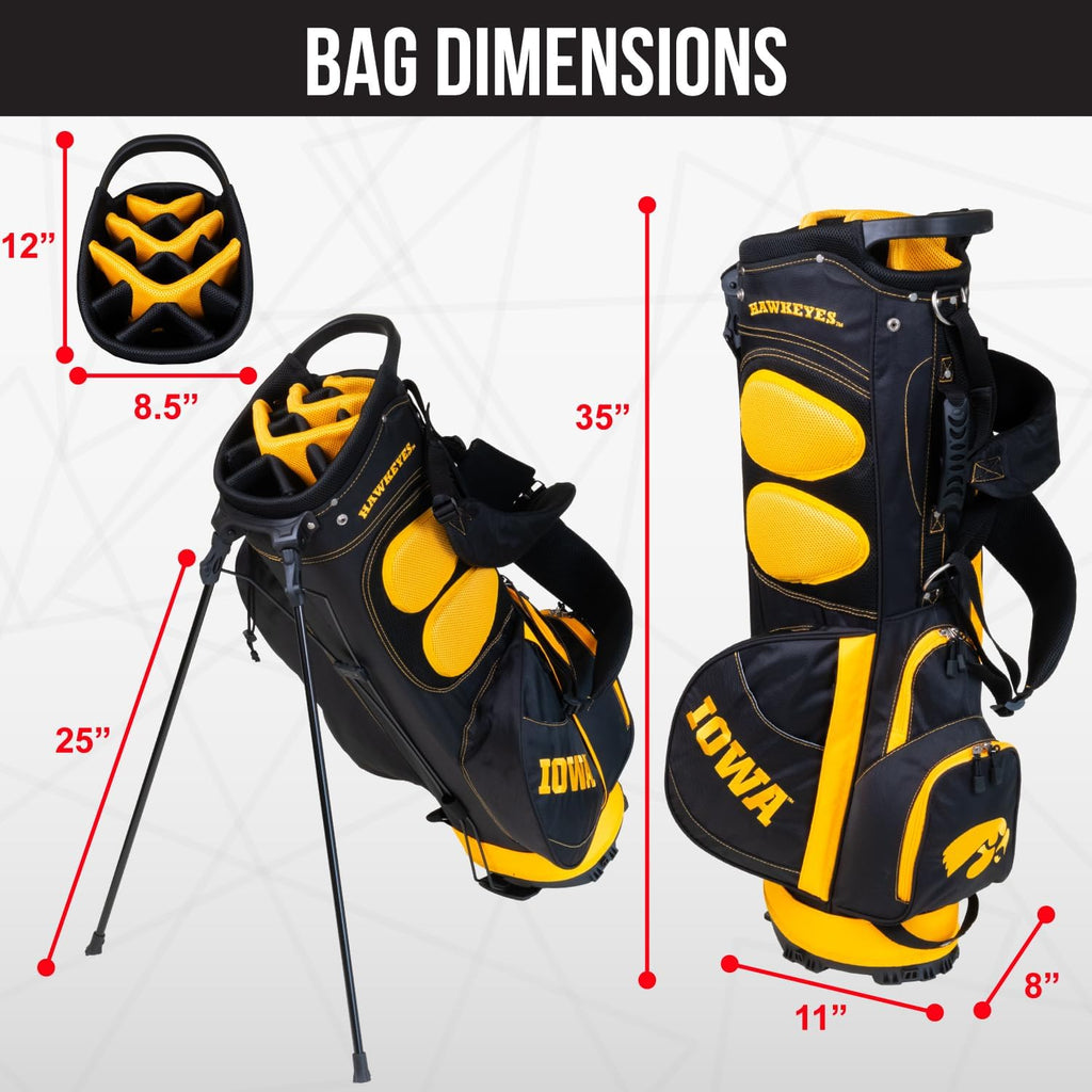 Team Golf NCAA Fairway Golf Stand Bag, Lightweight, 14-Way Top, Spring Action Stand, Insulated Cooler Pocket, Padded Strap, Umbrella Holder & Removable Rain Hood