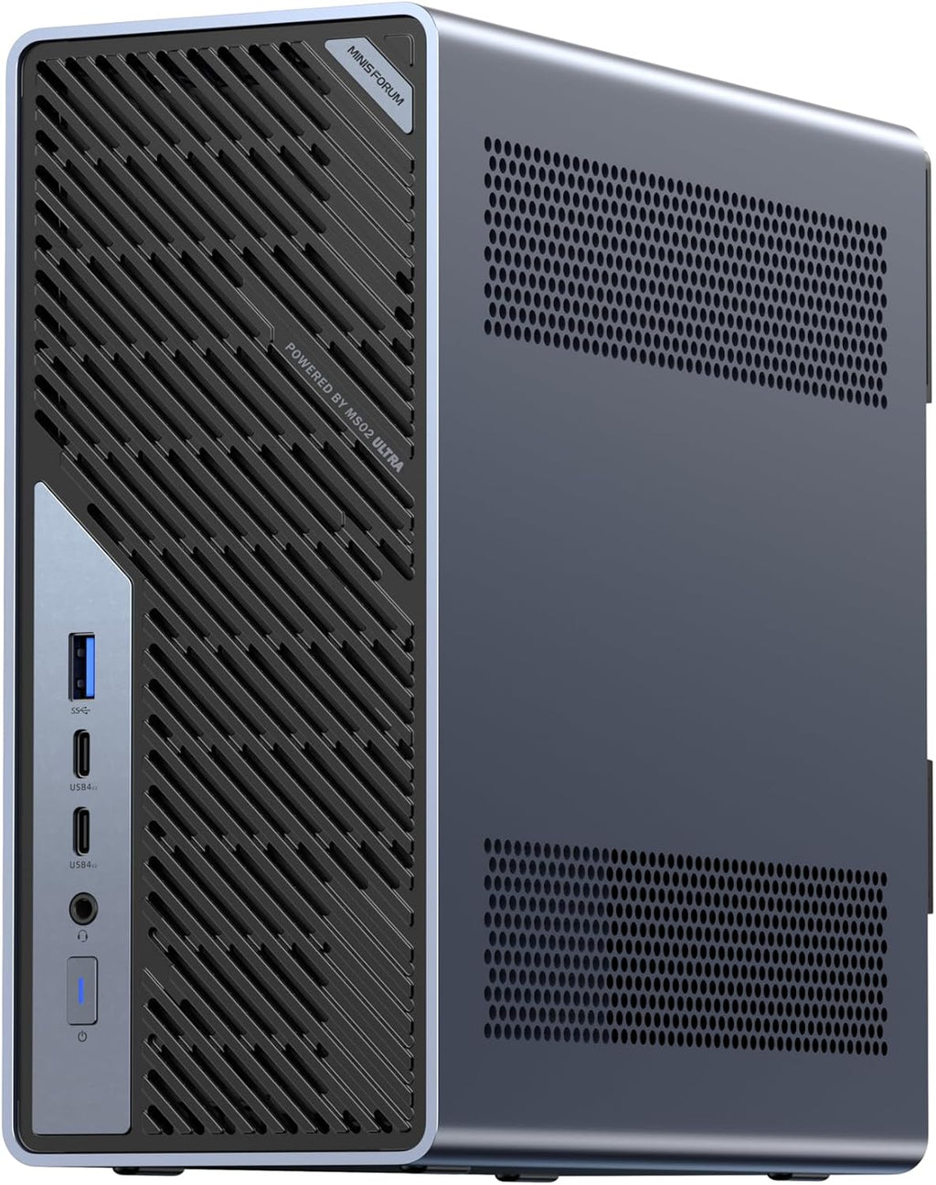 MINISFORUM MS-02 Ultra Workstation Core Ultra 5 235HX Barebone Mini PC Without Storage/OS, HDMI|USB4|2xUSB4 V2 Output, 4X DDR5 SO-DIMM Slot, 2X SSD Slot, 1x10G RJ45, 1x2.5G RJ45 Port, WiFi7/BT5.4 PC