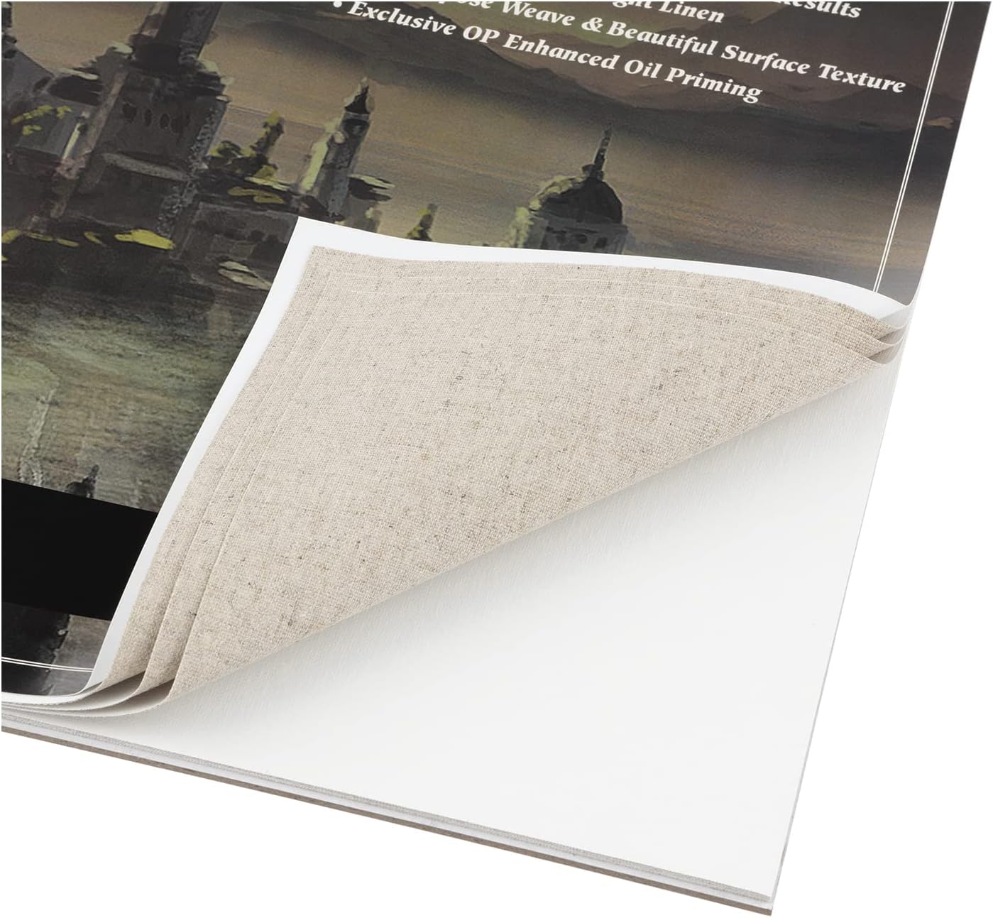Centurion Deluxe Oil Primed Linen Pad 9'x12' - 4 Pack 10 Sheets Per Pad - 40 Pages Total - 11 oz. No Bleed Pages, Lightweight, Easy to Travel Canvas Pad for Plein Air Painting