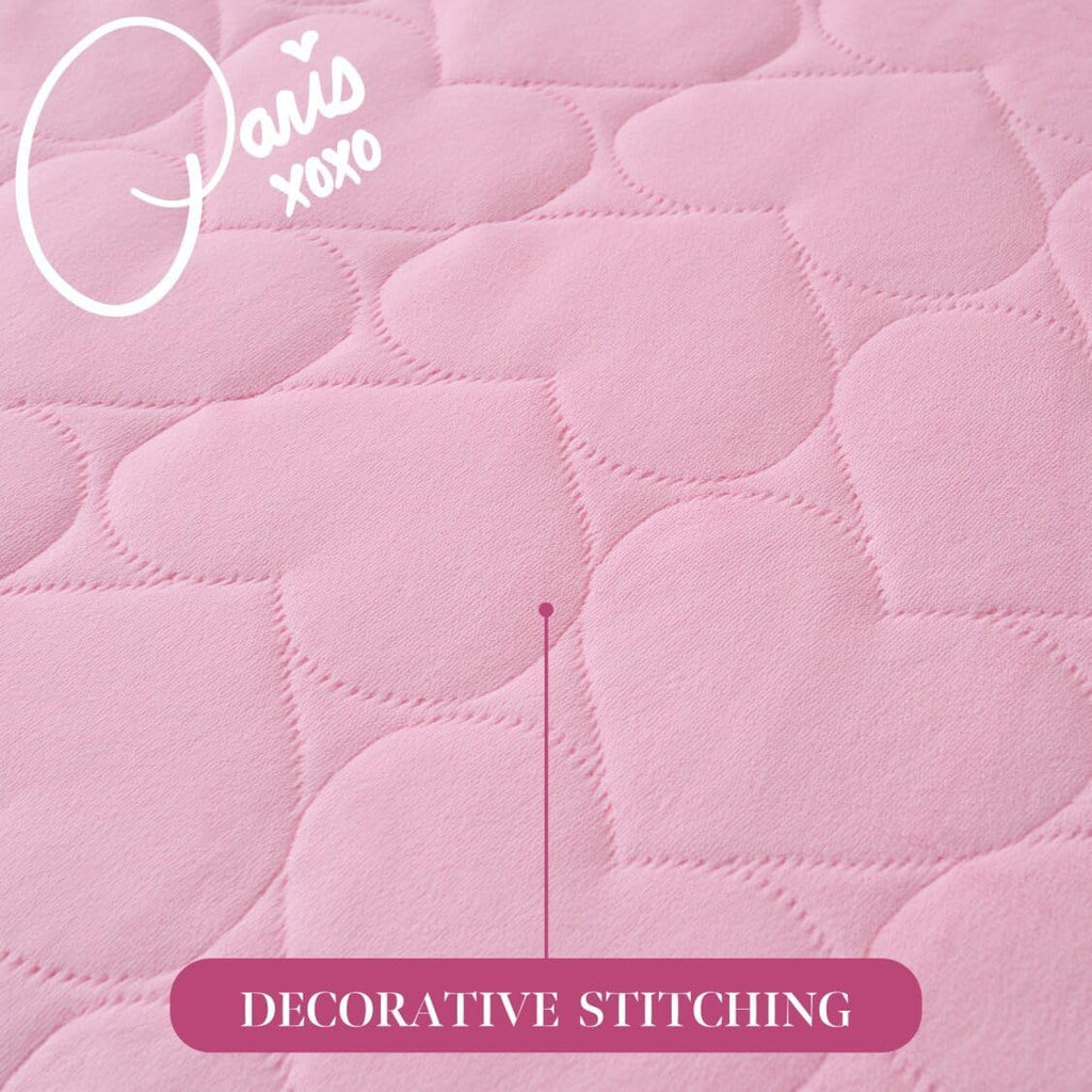 Paris Hilton 3 Piece King Size Comforter Set with 2 Pillow Shams- Soft Warm Chic & Lightweight Quilted Bed Spread, Housewarming & Birthday Gifts for Women & Teen Girls, Pink Hearts (Miranda)