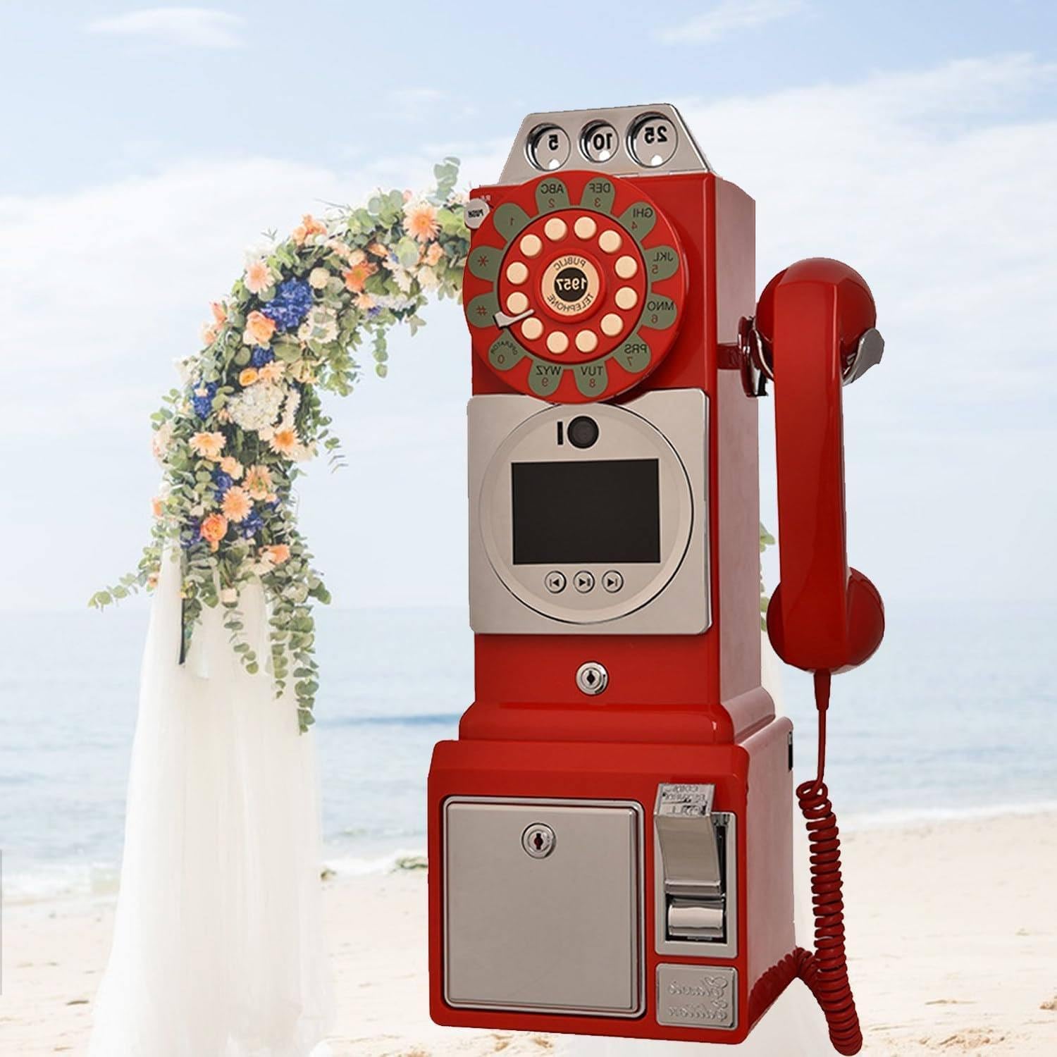 Video & Audio Guest Book Wedding Phone Guestbook Creative Record Preserve Your Special Occasions Easy to Use for Party and Wedding,Red