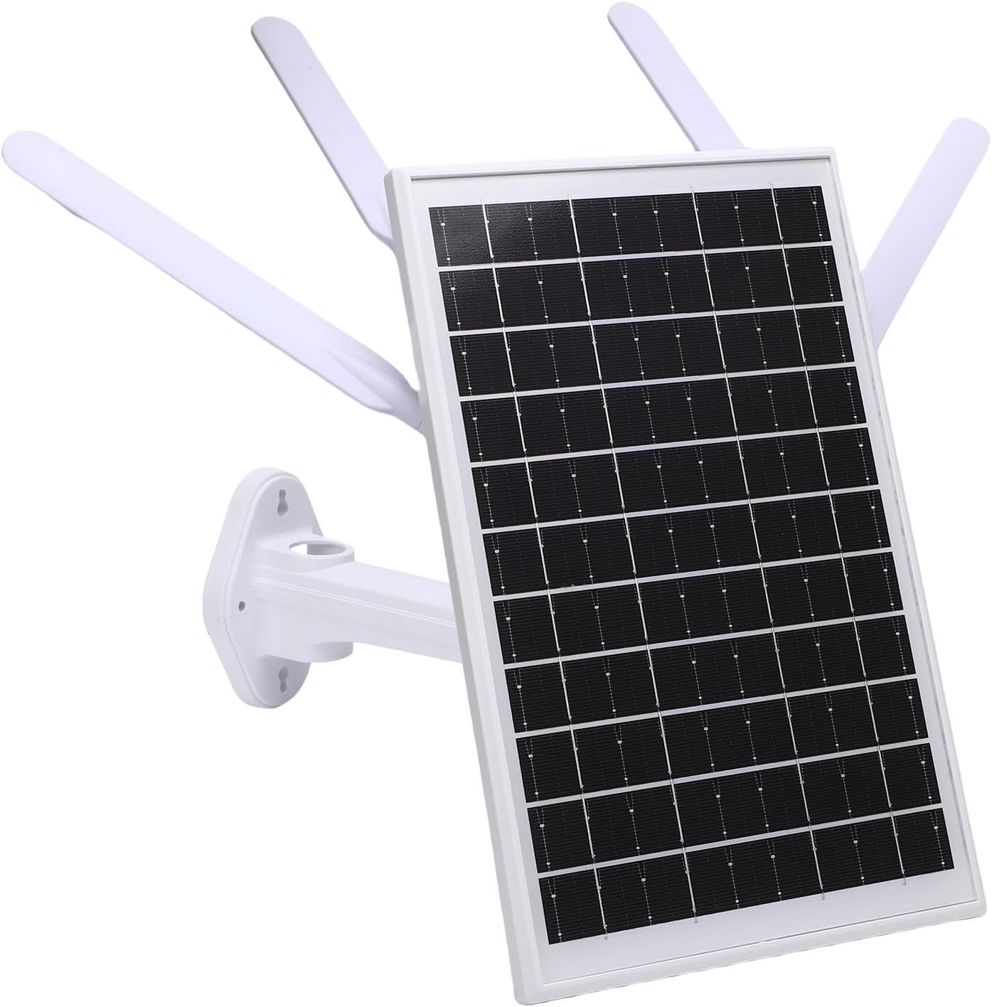 Fdit Outdoor 4G Solar Router, IP66, 12W Solar Panel, 300Mbps WiFi Extender with SIM Card Slot for Farms and Construction Sites (White Antennae)