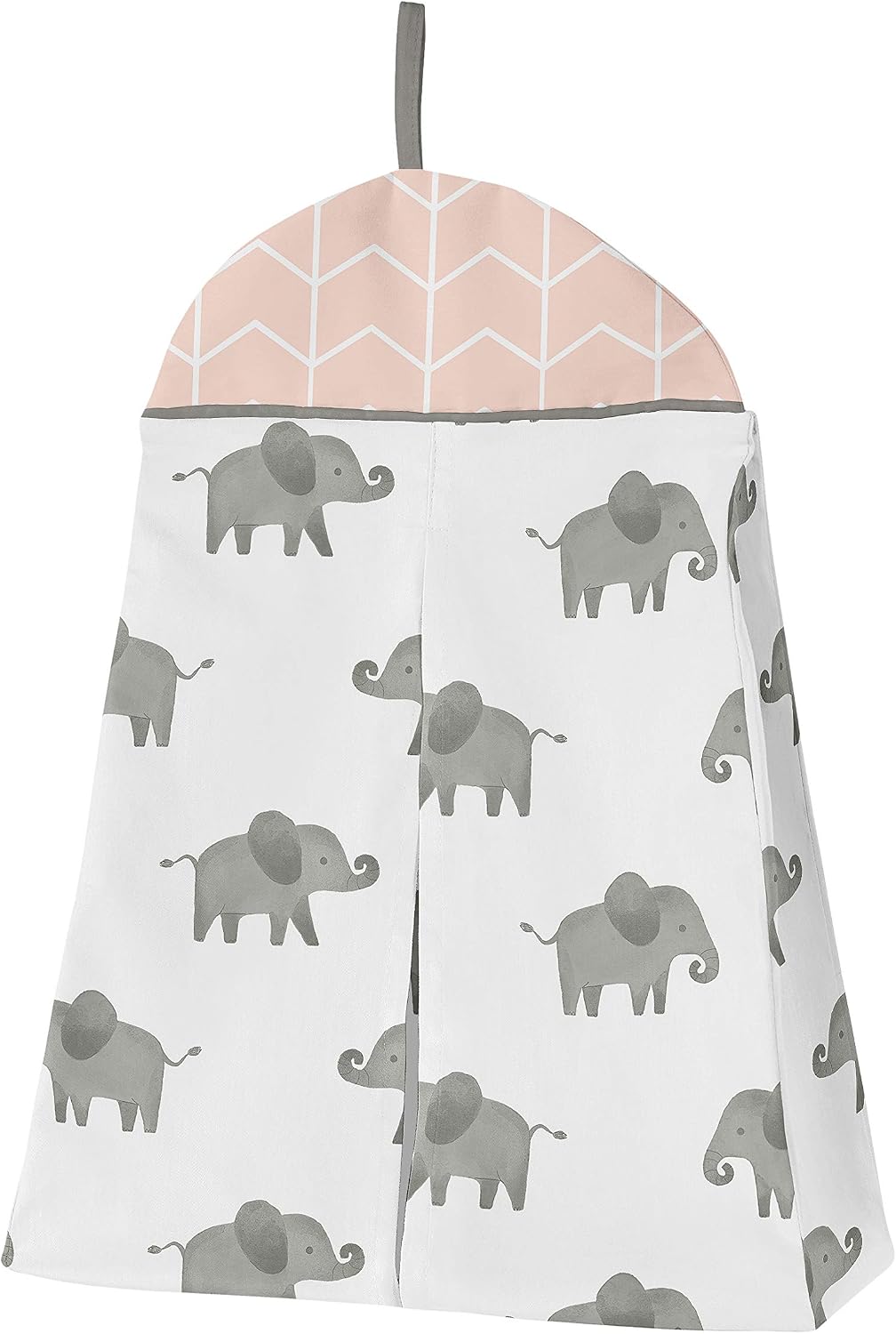Sweet Jojo Designs Blush Pink, Grey and White Watercolor Elephant Safari Baby Girl Crib Bedding Set - 4 Pieces