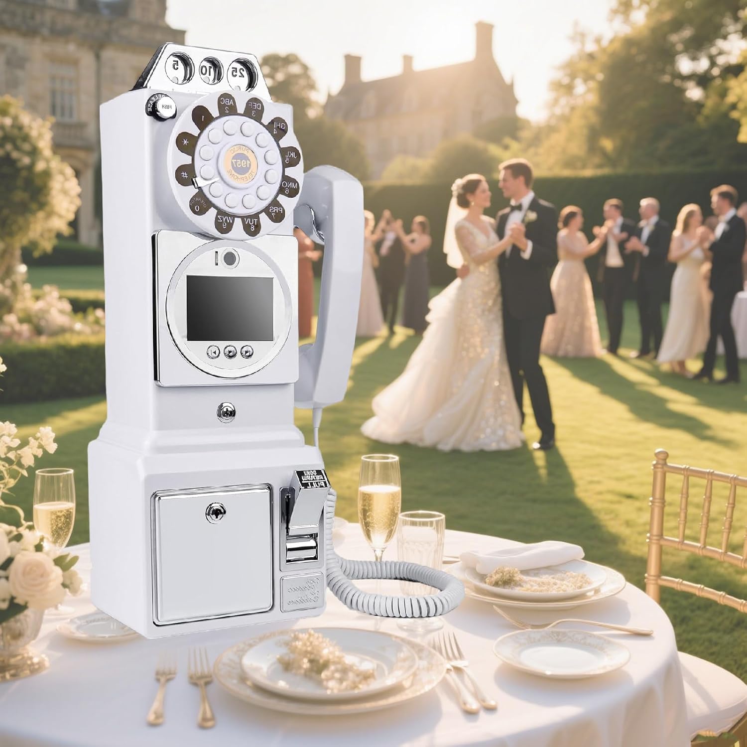 Wedding Phone Video & Audio Guest Guestbook, Video Audio Guest Book Wedding Phone, 1080P HD Leave a Video Message Phone, Customized Video Messages,128G