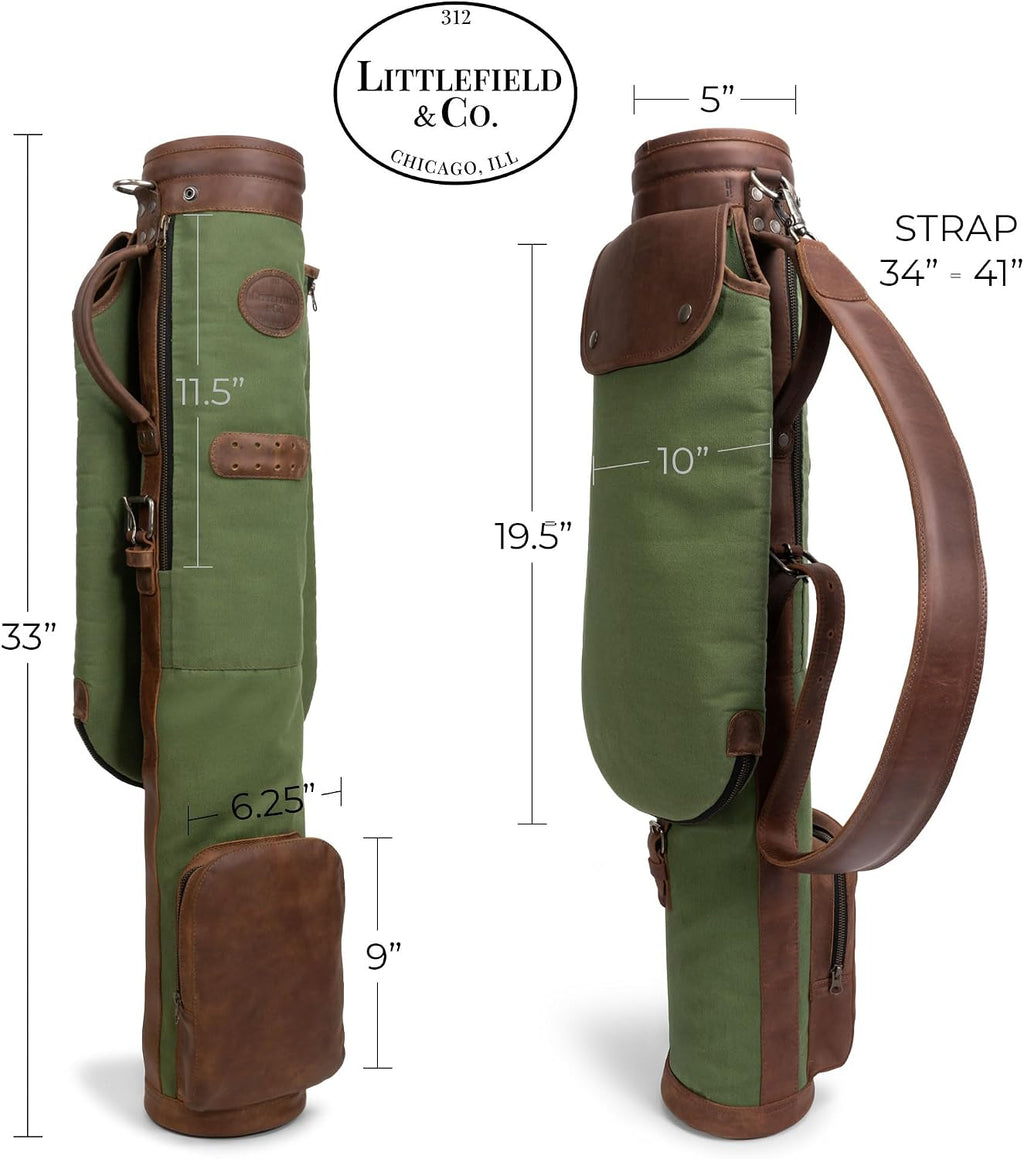 Littlefield & Co., Sunday Golf Club Bag, Small Golf Bag for a Few Clubs, Lightweight Basic Carry Bags, Practice & Travel Cart for Men & Women, Driving Range Carrier Accessories