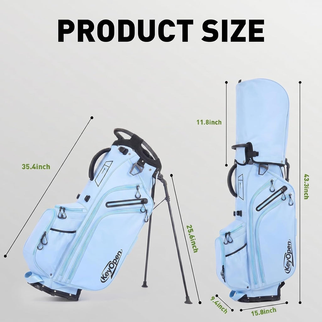 Lightweight Golf Stand Bag, 14 Way Golf Bags with Full Length Dividers for Men Women, Encrypted 900D Weather-Proof Club Carry Bag with Ergonomic Dual Strap, Cooler Pockets, 9 Pockets