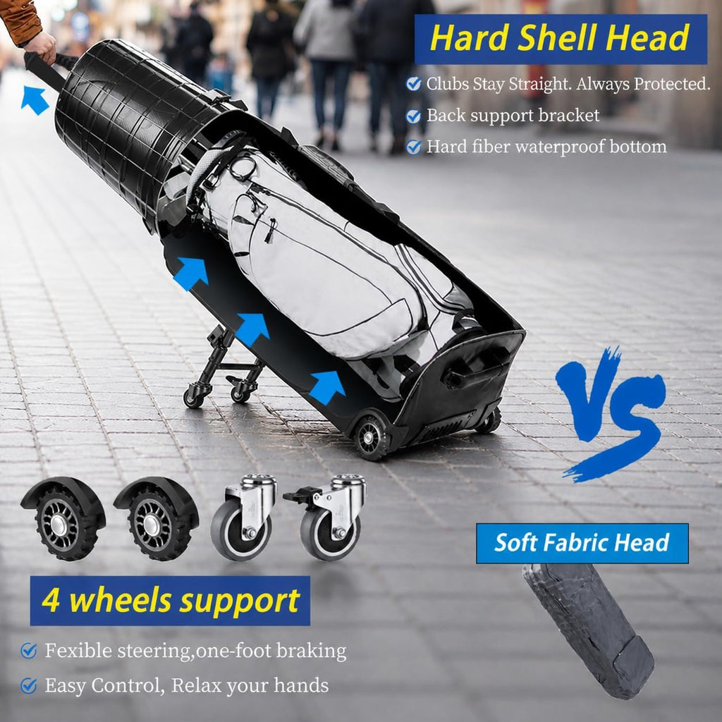 JANUS Golf Travel Bag with Wheels, Foldable Airline-Ready Design, Protective Structured Design, and Support-Leg Travel System