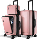 TRAVELARIM Luggage Sets 3 Piece, 20 Inch Carry on Luggage and 24 Inch Suitcases with Wheels Spinner, Durable Hard Shell Suitcase Set, Expandable Travel Suitcase, Pink