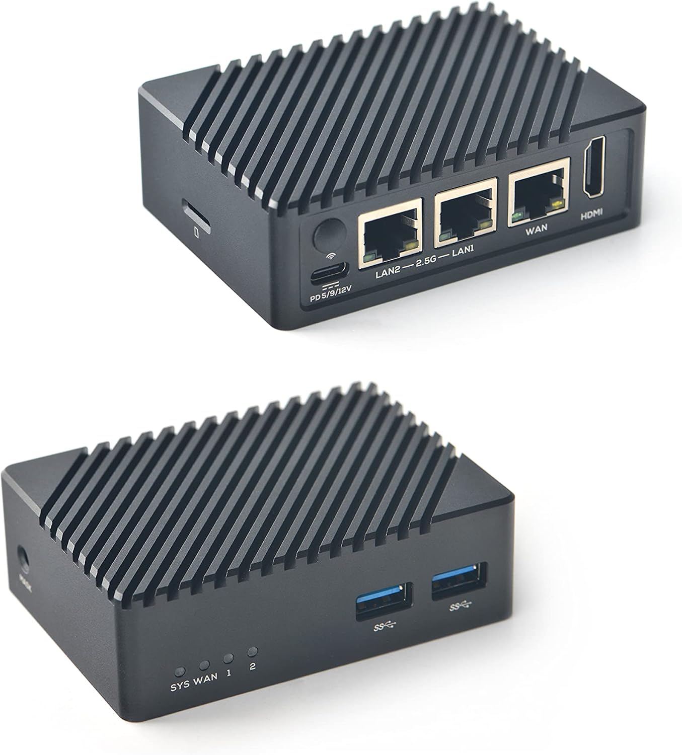 FriendlyElec Nanopi R5S Mini Router OpenWRT with Three Gbps Ethernet Ports 4GB RAM LPDDR4X Based in RK3568 Soc for IOT NAS Smart Home Gateway (with Metal Case) Support Debian Linux Ubuntu