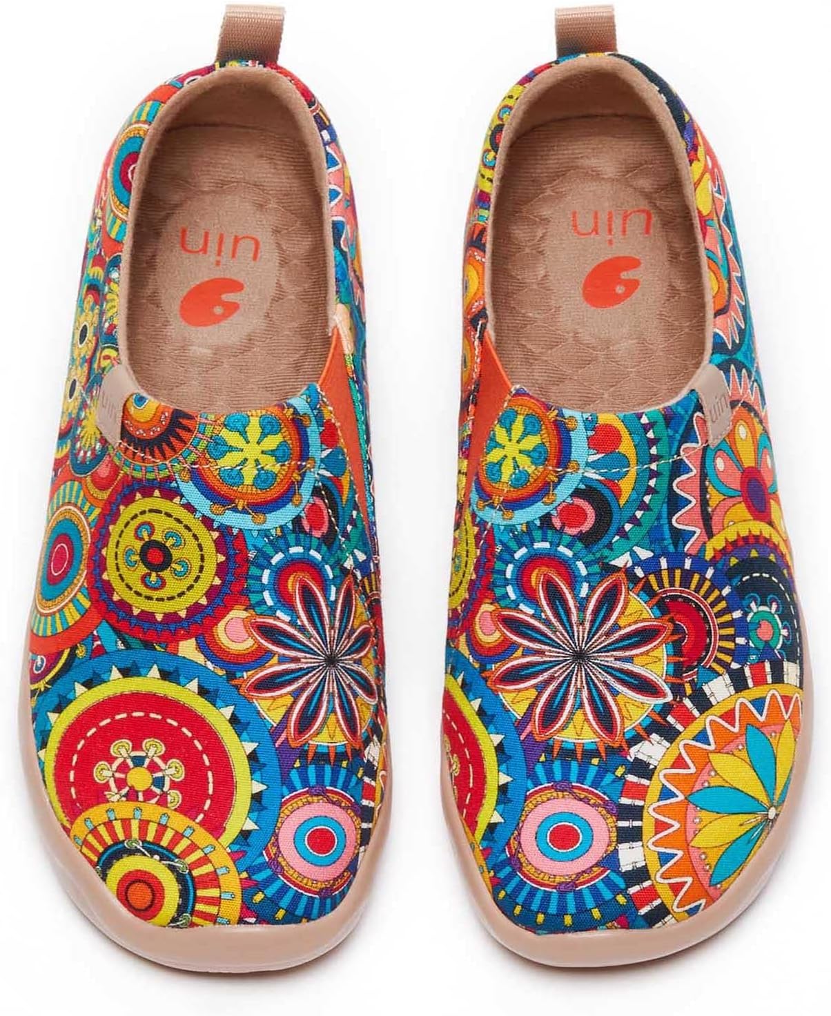 UIN Women's Slip On Shoes Colorful Comfortable Lightweight Art Travel Sneakers Casual Floral Stylish Everyday Loafers