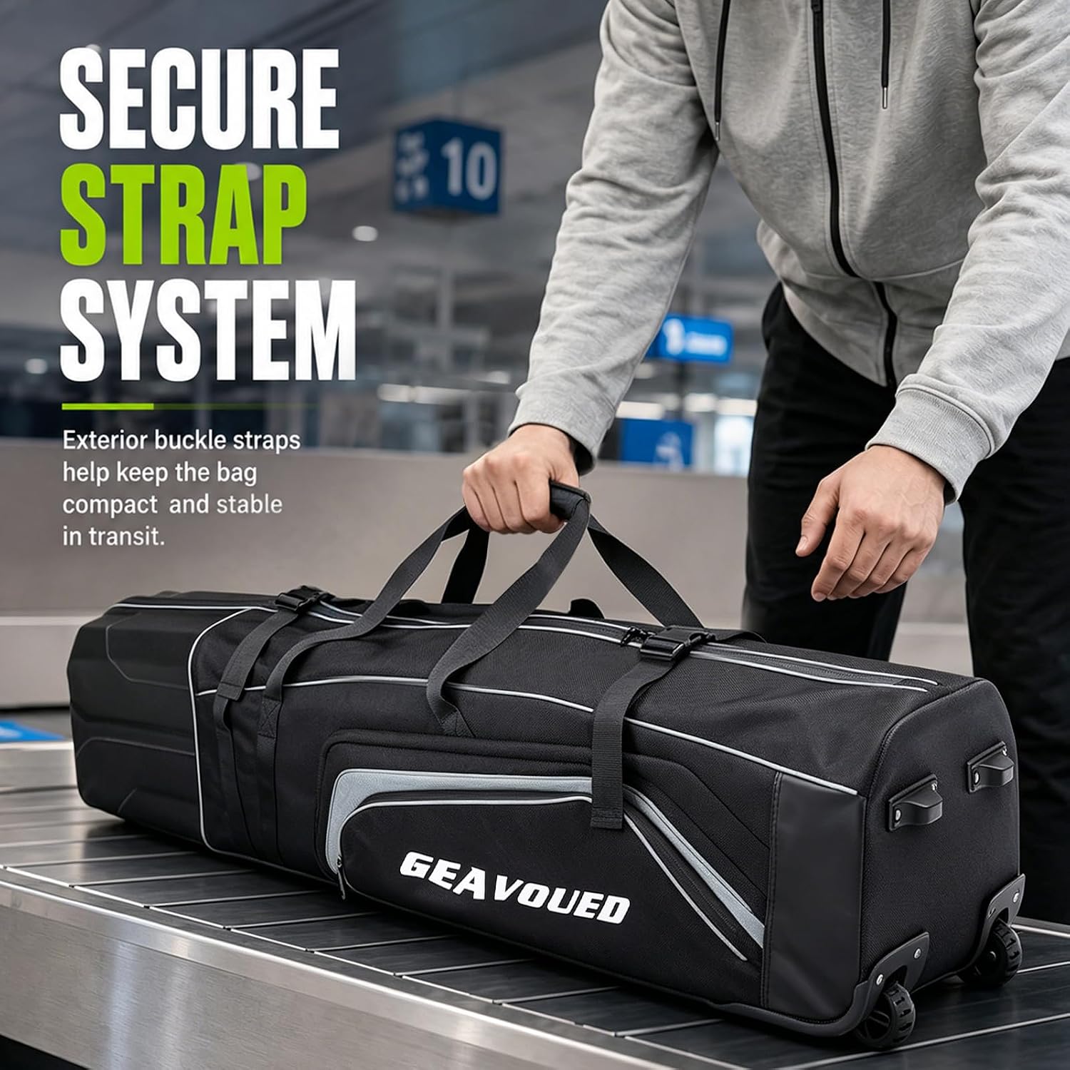 Golf Travel Bag with Hard Case Top and Wheels,Premium Oxford Fabric,Golf Travel Bags for Airlines,Protect Your Club for Safe Transport