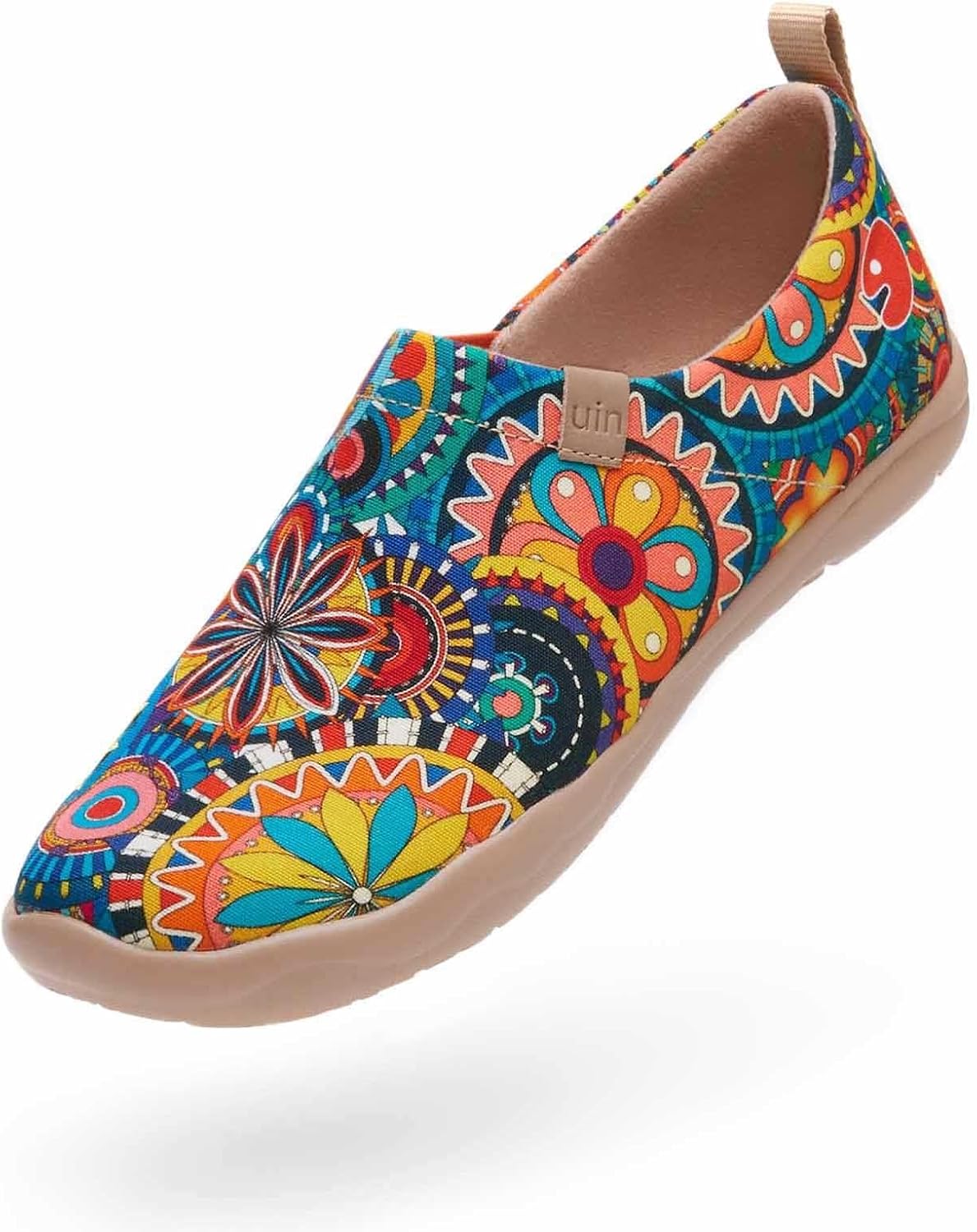 UIN Women's Slip On Shoes Colorful Comfortable Lightweight Art Travel Sneakers Casual Floral Stylish Everyday Loafers