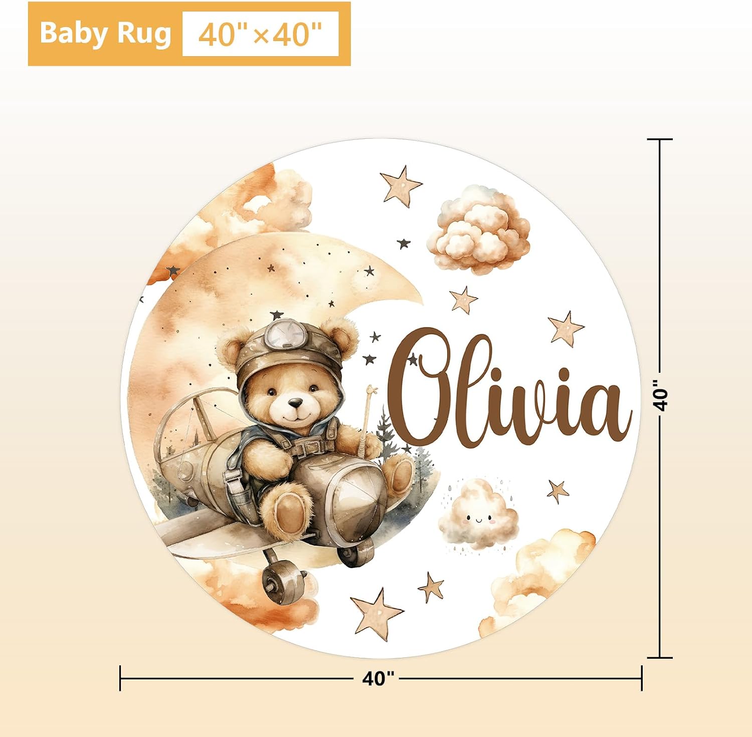 Terwex Personalized Toddler Bedding Set, 5 Pcs Custom Name Crib Bedding Set for Boys Girls, Balloon Bear Baby Crib Bedding Set, Double Layer Flannel Baby Crib Set, Customized Gifts for Newborn Infant