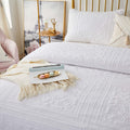 Brandream White Quilt King Size Cotton Matelasse Coverlet Set Farmhouse Quilts 3-Piece