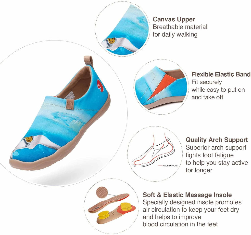 UIN Women's Casual Loafers Travel Painted Walking Slip On Lightweight Comfortable Canvas Fashion Sneakers