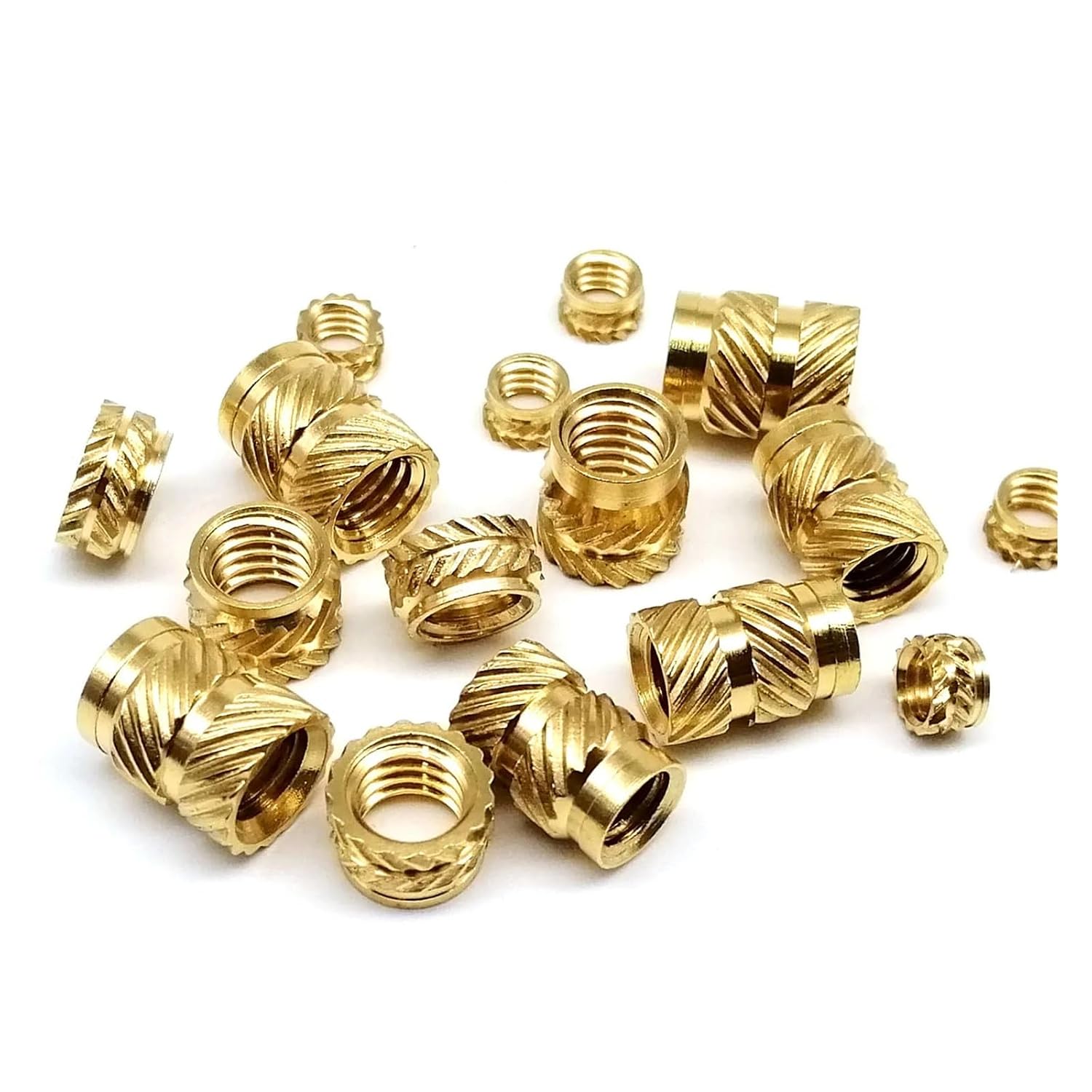 M1.4 M1.6 M2 M2.5 M3 M4 M5M6 Brass Copper Embedment Insert Nut Kit Set for Hot Heat Melt Injection 3D Print Twill Knurled Thread(M2M2.5M3M4 1300pcs)