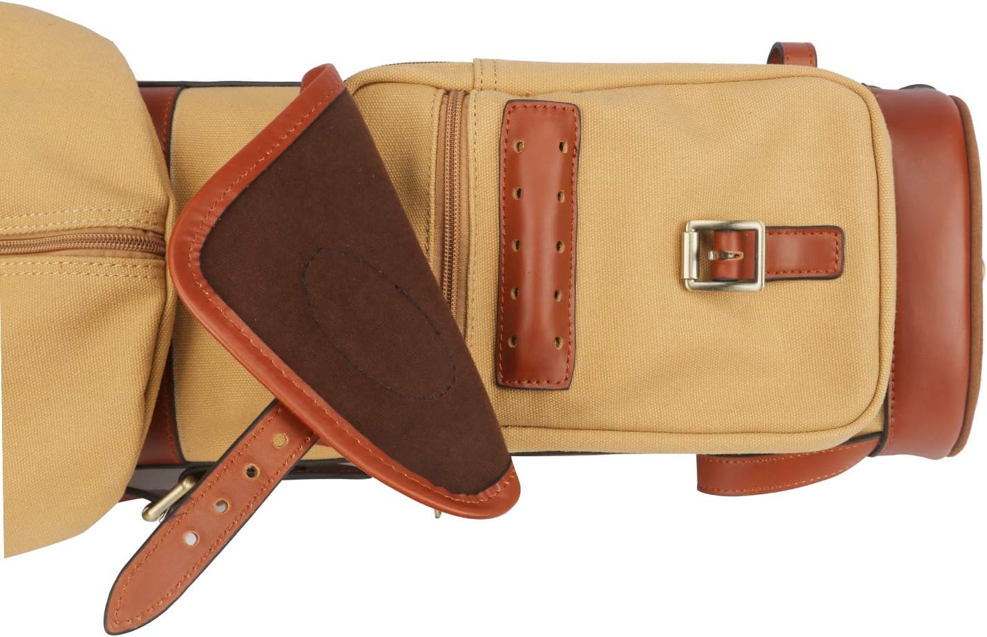 TOURBON Vintage Golf Club Carry Bags Travel Case - Canvas and Leather