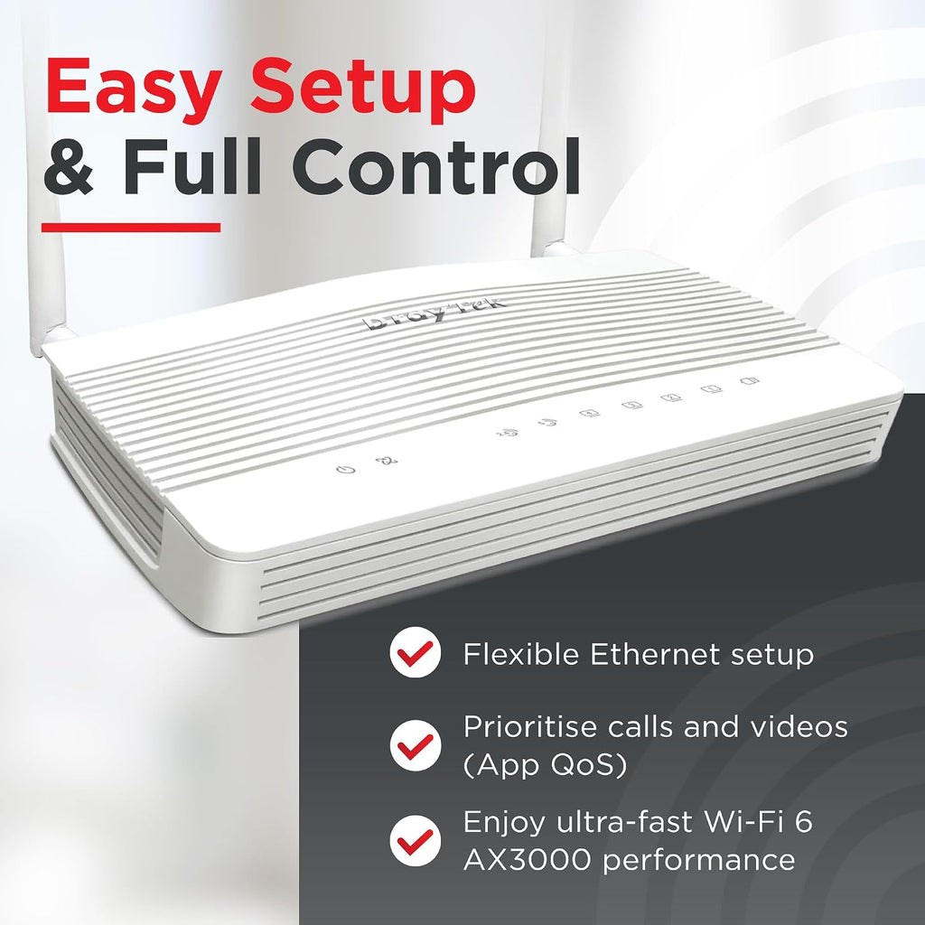 DrayTek Vigor 2136ax Multi-Gigabit Ethernet Router with Wi-Fi 6 AX3000 Wireless, VPN and Fast 2.5GbE Interfaces
