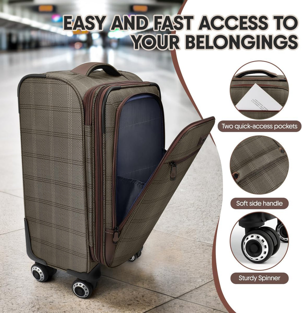 Expandable 20% Luggage-30 inch Luggage with Double Spinner Wheels-Softside Luggage w/TSA LOCK-Travel Luggage for Men Women,30''-COLOR-6