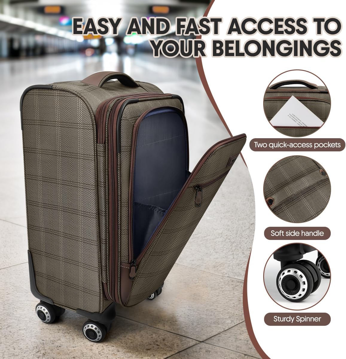 Expandable 20% Luggage-30 inch Luggage with Double Spinner Wheels-Softside Luggage w/TSA LOCK-Travel Luggage for Men Women,30''-COLOR-6