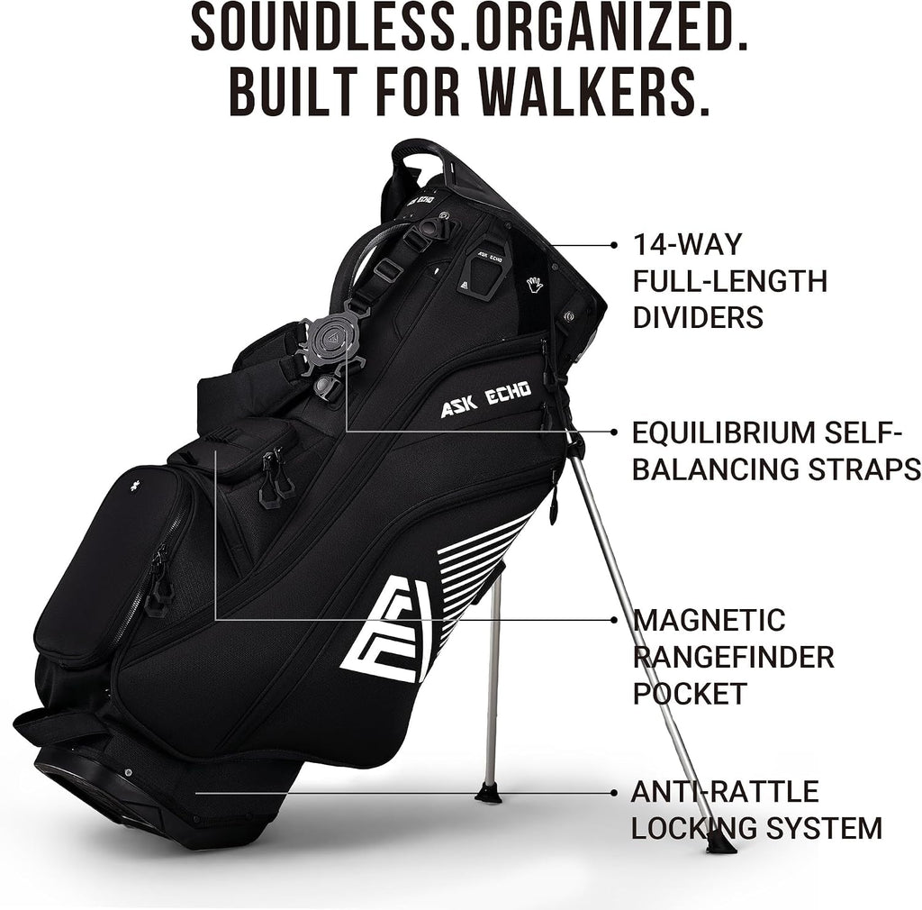 ASK ECHO Soundless 14-Way Hybrid Stand Bag for Men & Women