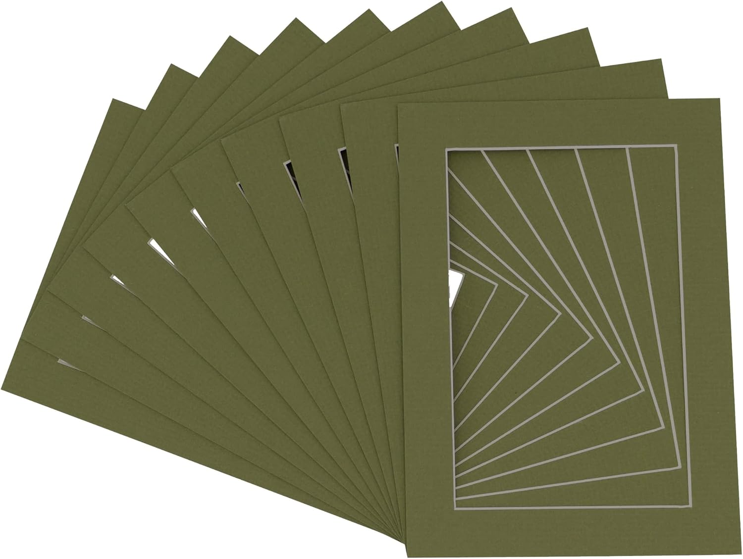 8.5x11 Mat for 11x14 Frame - Precut Mat Board Acid-Free Show Kit with Backing Board, and Clear Bags Dill Green 8.5x11 Photo Matte For a 11x14 Picture Frame Matboard for Framing, Pack of 25 Mats