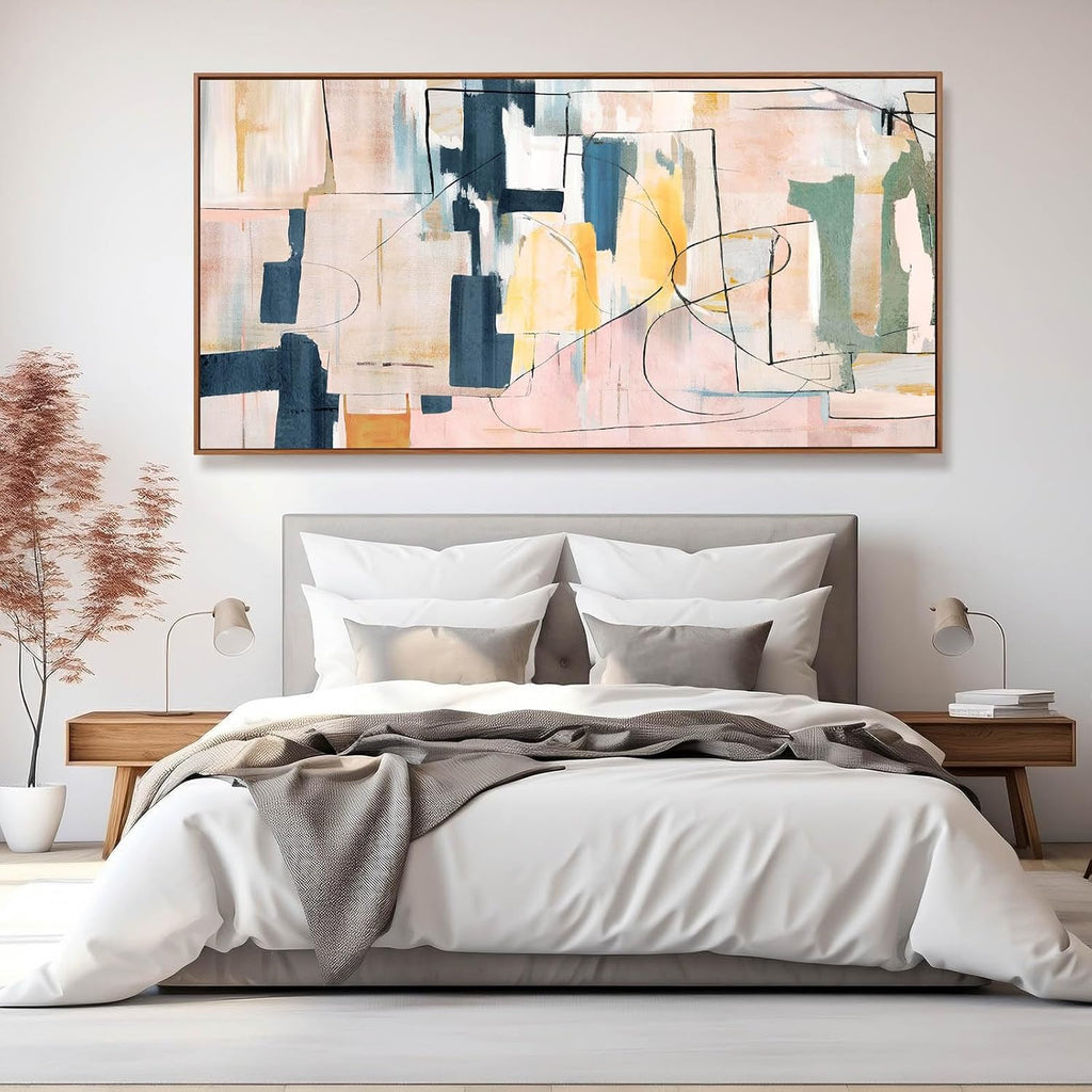 Abstract Wall Decor Modern Oversized Wall Art Black Line Wall Poster Printing 36'x70' Wall Decorations for Bedroom Office
