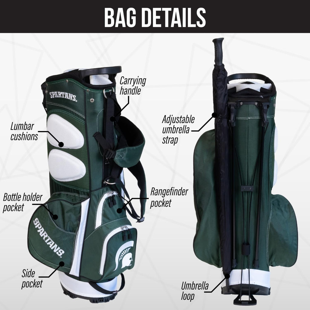 Team Golf NCAA Fairway Golf Stand Bag, Lightweight, 14-Way Top, Spring Action Stand, Insulated Cooler Pocket, Padded Strap, Umbrella Holder & Removable Rain Hood