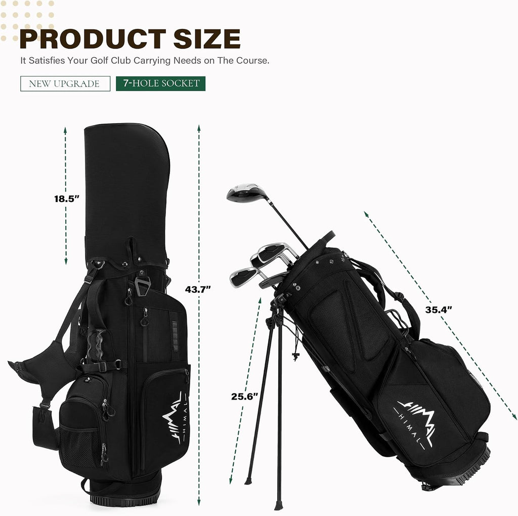 uniHimal Golf Stand Bag with 7 Way Top Dividers, Lightweight Golf Bags for Men Women with Multiple Pockets, Dual Straps