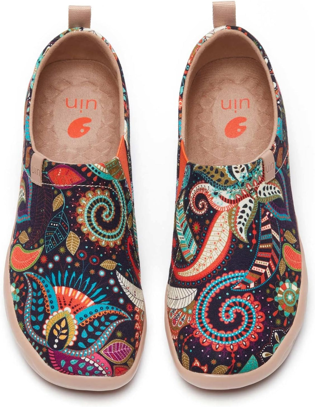 UIN Women's Slip On Shoes Colorful Comfortable Lightweight Art Travel Sneakers Casual Floral Stylish Everyday Loafers