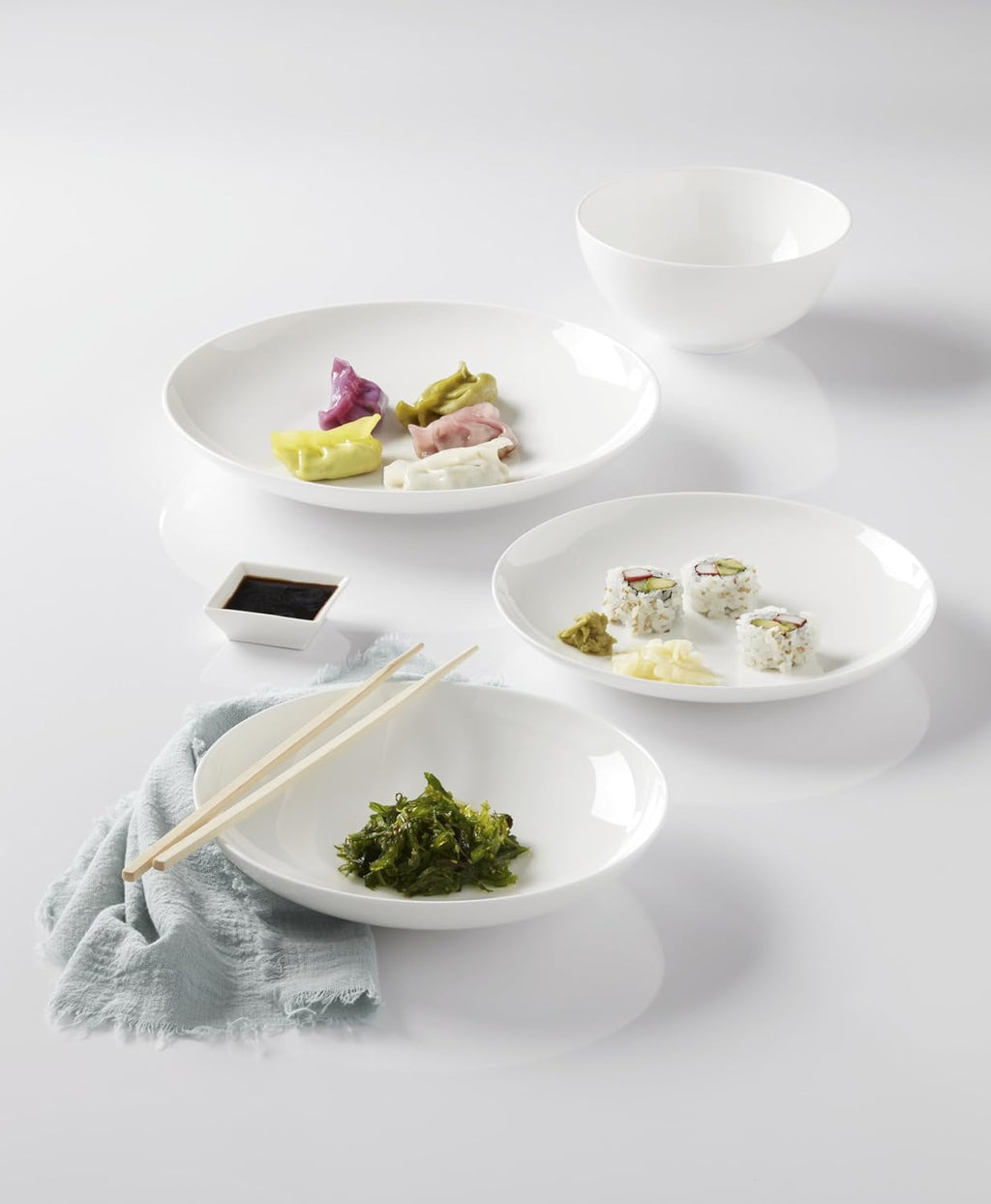 Lenox Dinnerware Sets, Studio 1414 Coupe 24-Piece Dinnerware Set, Service For 8, Bone China Material, Dishwasher Safe, Microwave Safe, Bowls, Plates And Bowls, Dinner Dishes, Plates (White, 24 Piece)