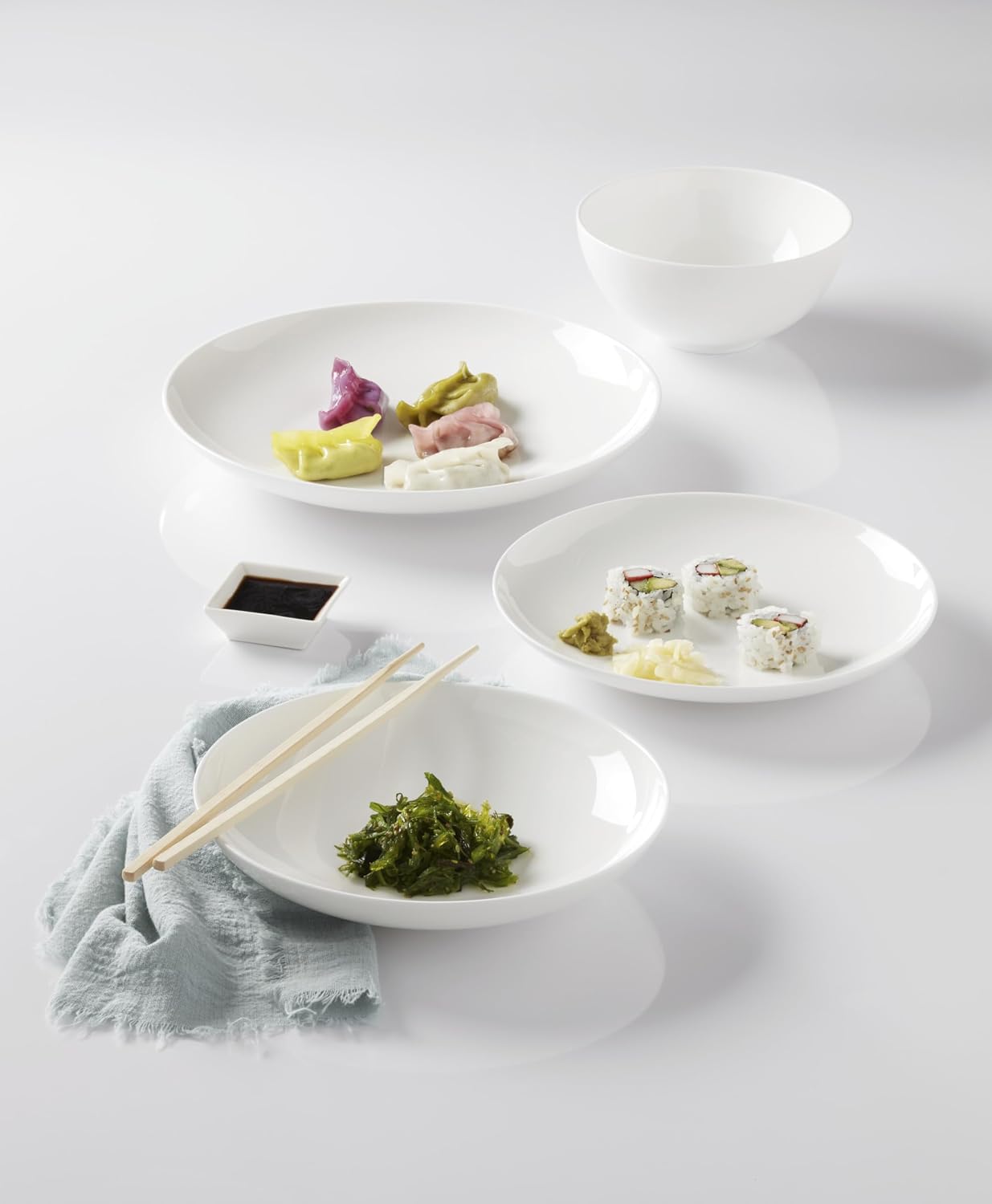 Lenox Dinnerware Sets, Studio 1414 Coupe 24-Piece Dinnerware Set, Service For 8, Bone China Material, Dishwasher Safe, Microwave Safe, Bowls, Plates And Bowls, Dinner Dishes, Plates (White, 24 Piece)