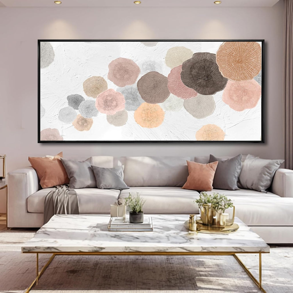 Modern Wall Decor Abstract Framed Wall Art Textured Oil Paintings 32'x70' Art for Office Living Room Decorations Kitchen Artwork