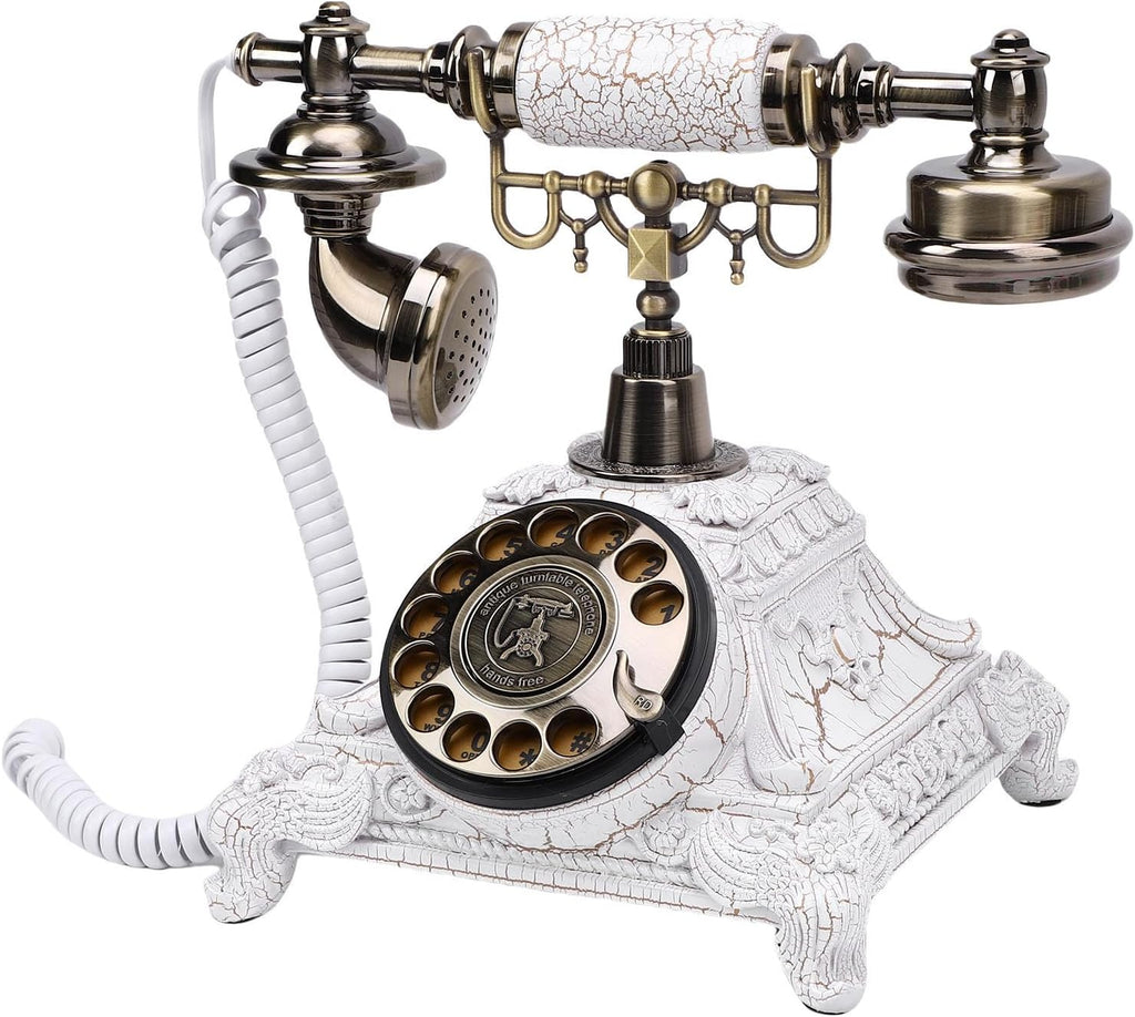 Dpofirs Audio Guest Book Wedding Phone, Audio Phone Guestbook for Wedding, Bridal Shower, Vintage Style AudioMessage Voicemail (White)