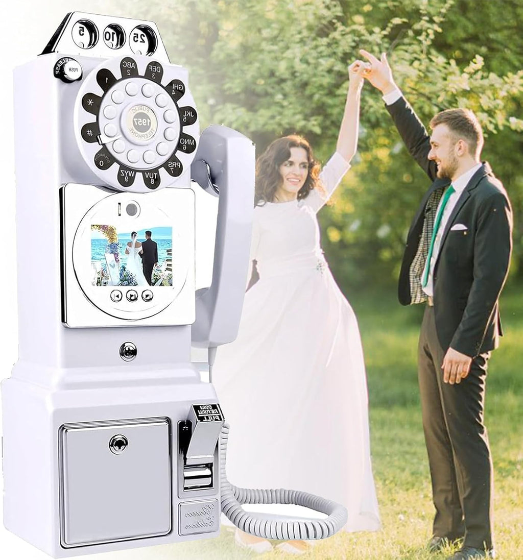Video Audio Guest Book Wedding Phone, Audio Phone Guestbook, Record Customized Video Audio Messages,Record Preserve Your Special Occasions,White