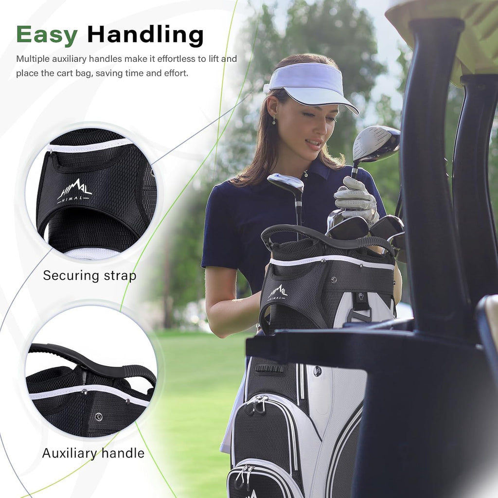 uniHimal Golf Cart Bag with 14-Way Divider Top, Ample Storage Space, Men's Golf Bag with Handles and Umbrella Holder