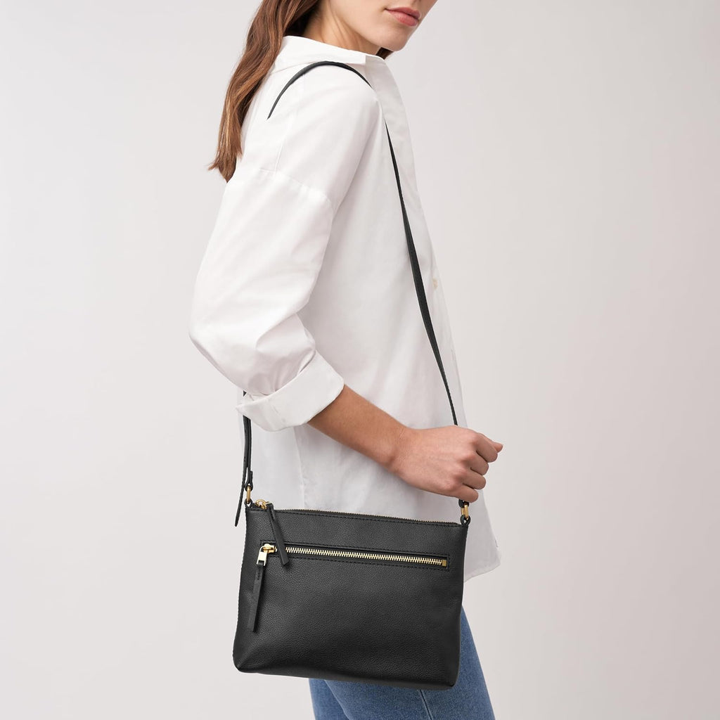 Fossil Women's Harper Leather Small Flap Crossbody Purse Handbag for Women