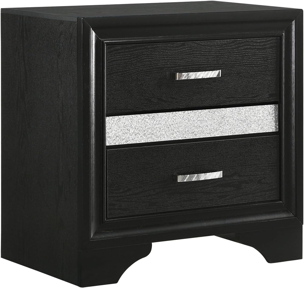 HomeStock Bedroom Set 4 Piece Black Finish Modern Design