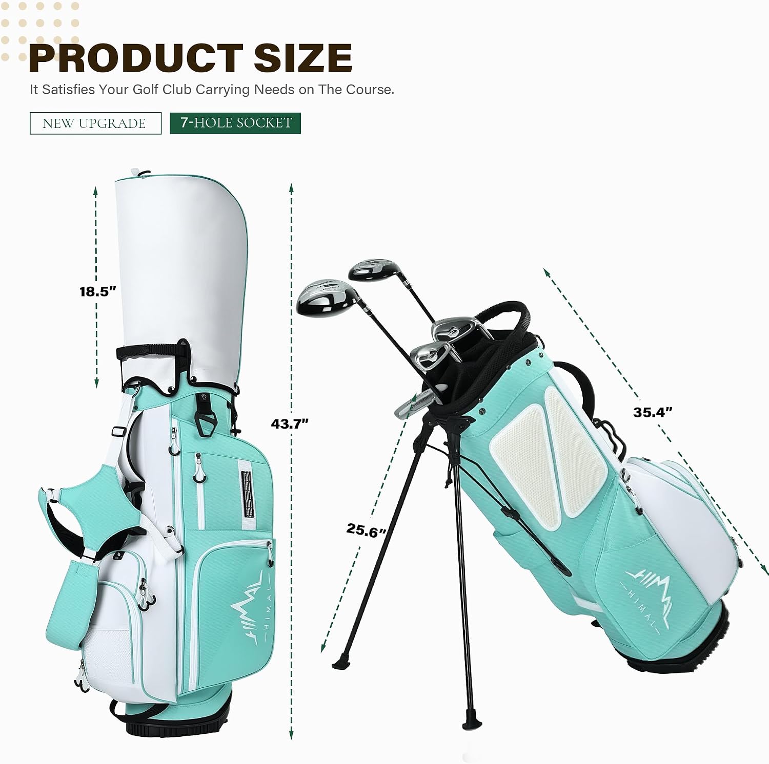 uniHimal Golf Stand Bag with 7 Way Top Dividers, Lightweight Golf Bags for Men Women with Multiple Pockets, Dual Straps