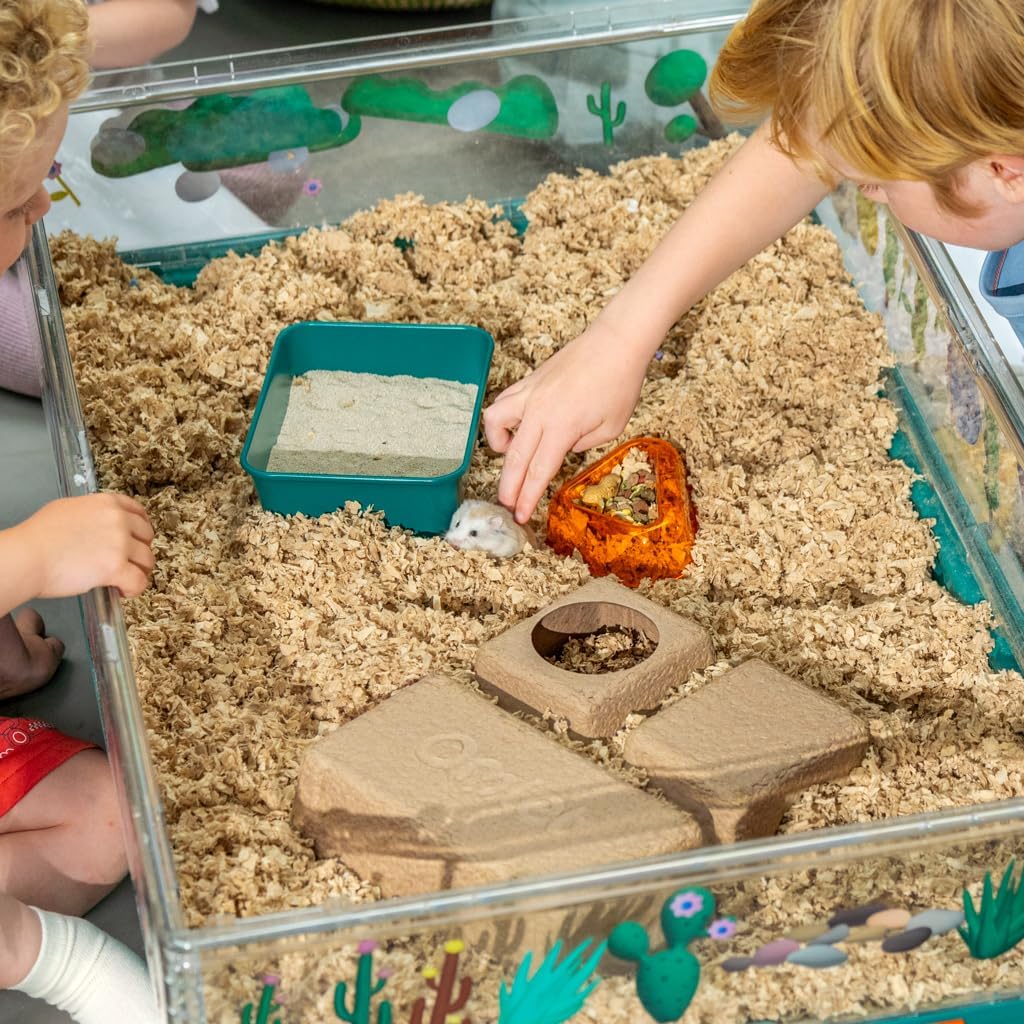 Omlet Hamster Cage | Large, Safe & Customizable Space | Easy Clean Hamster Cage | Unique Anti Spill Hamster Bedding Tray | Includes a Hamster Silent Wheel, Food Bowl, Water Bottle & 2 Hides