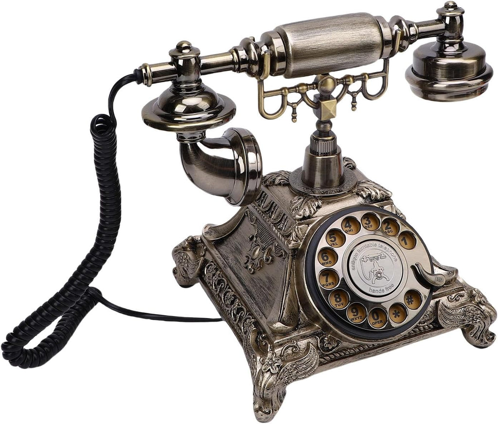 ciciglow Audio Guest Book Wedding Phone, Guestbook Record Customized Audio Messages Vintage Retro Telephone with 32G Capacity for Birthday Party Anniversary (Antique Brass Color)