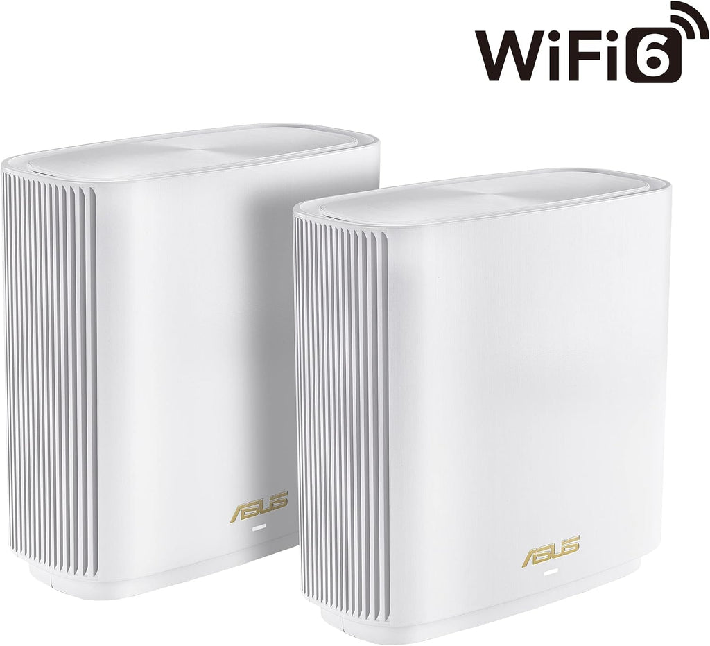 ASUS ZenWiFi XT9 AX7800 Tri-Band WiFi6 Mesh WiFiSystem (2Pack), 802.11ax, up to 5700 sq ft & 6+ Rooms, AiMesh, White (Renewed)